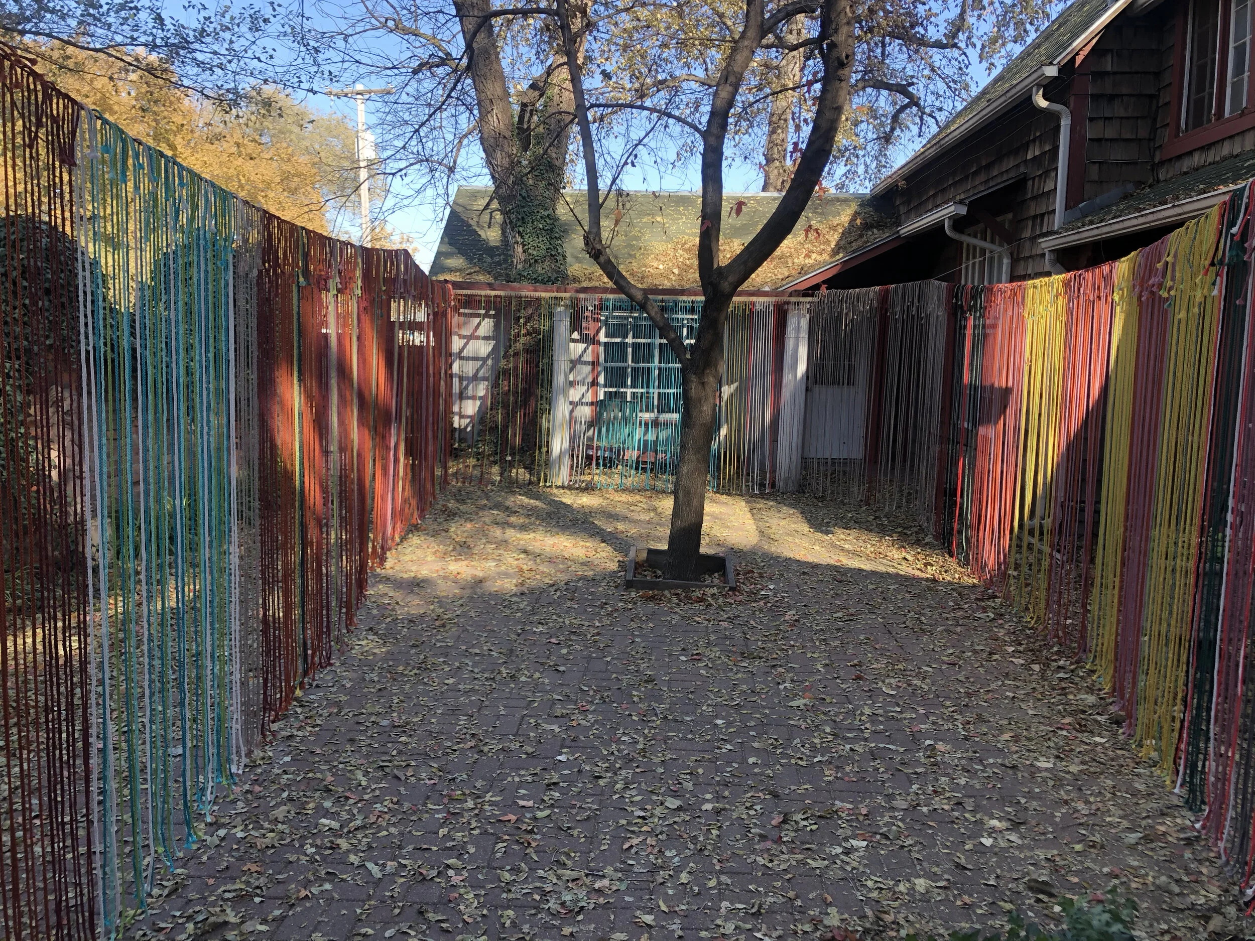 The Grandfathers, 2020, 6mm Polypropylene cord, Red Barn Studio Museum, Lindsborg, KS, 12 x 7 x 50 feet—Indoor and Outdoor Installation