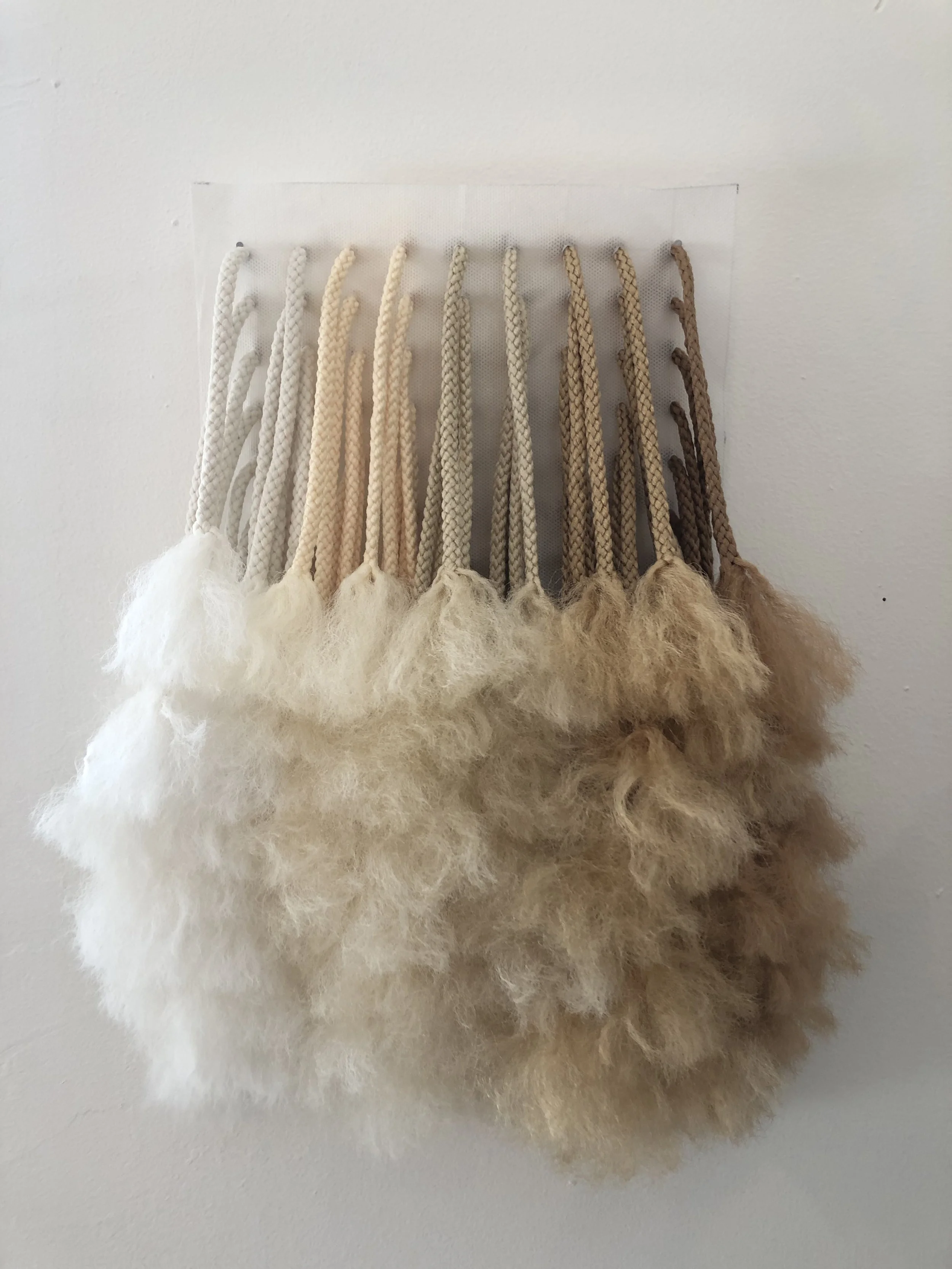 Reservoir Rushes, 2021, 10” x 18”, Polypropylene macrame and non-woven fiber