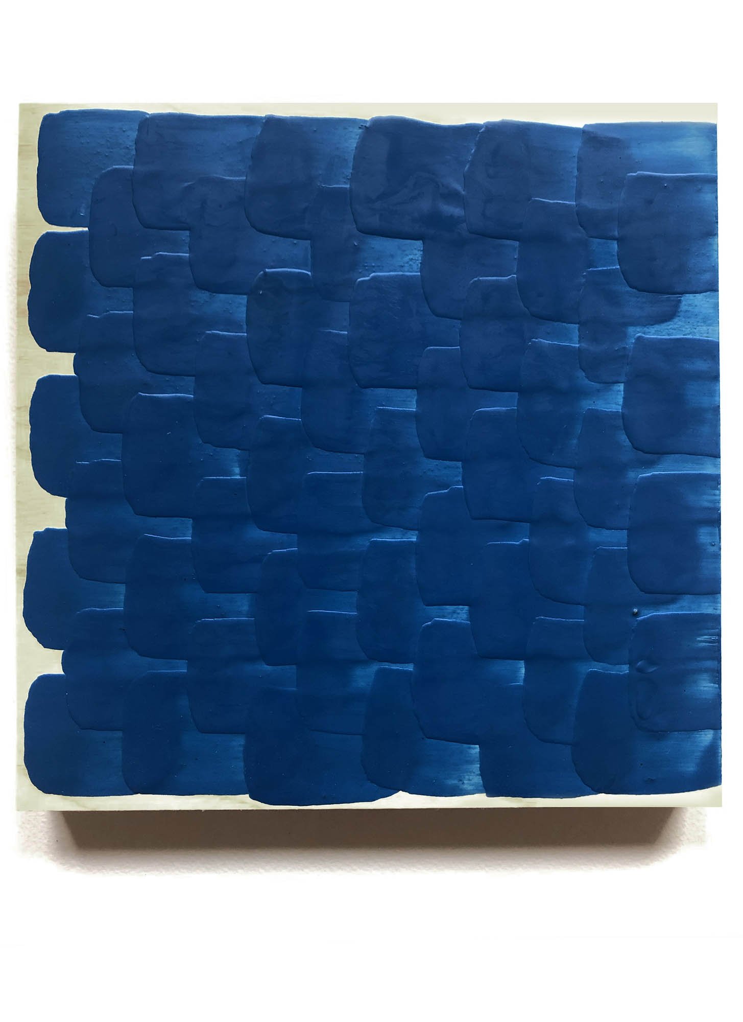 Far More Bru, 2020, Encaustic and pigment on wood panel, 8 × 8 × 1 in