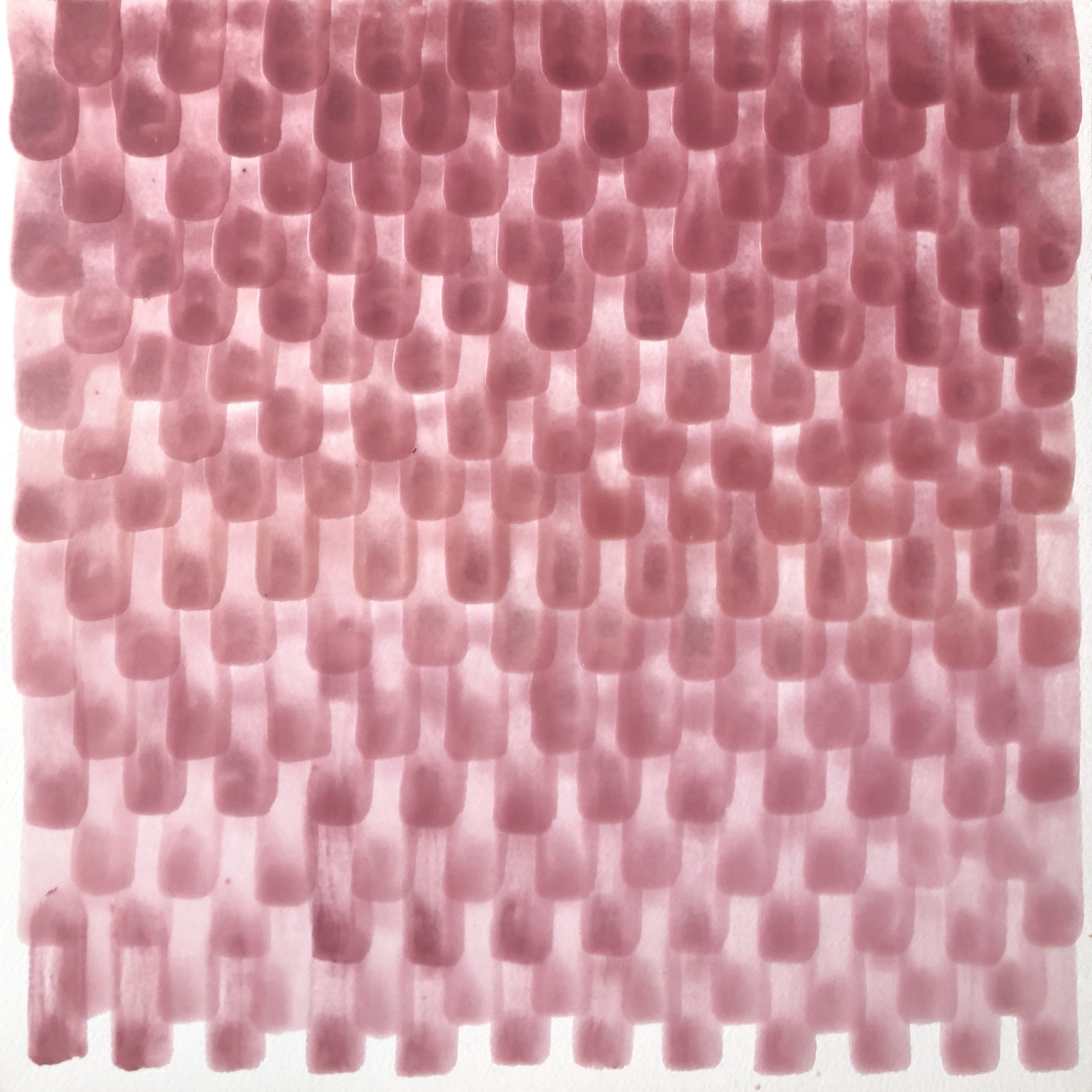 The Straight One, 2020, Encaustic on watercolor paper and cradled wood, 12” x 12"