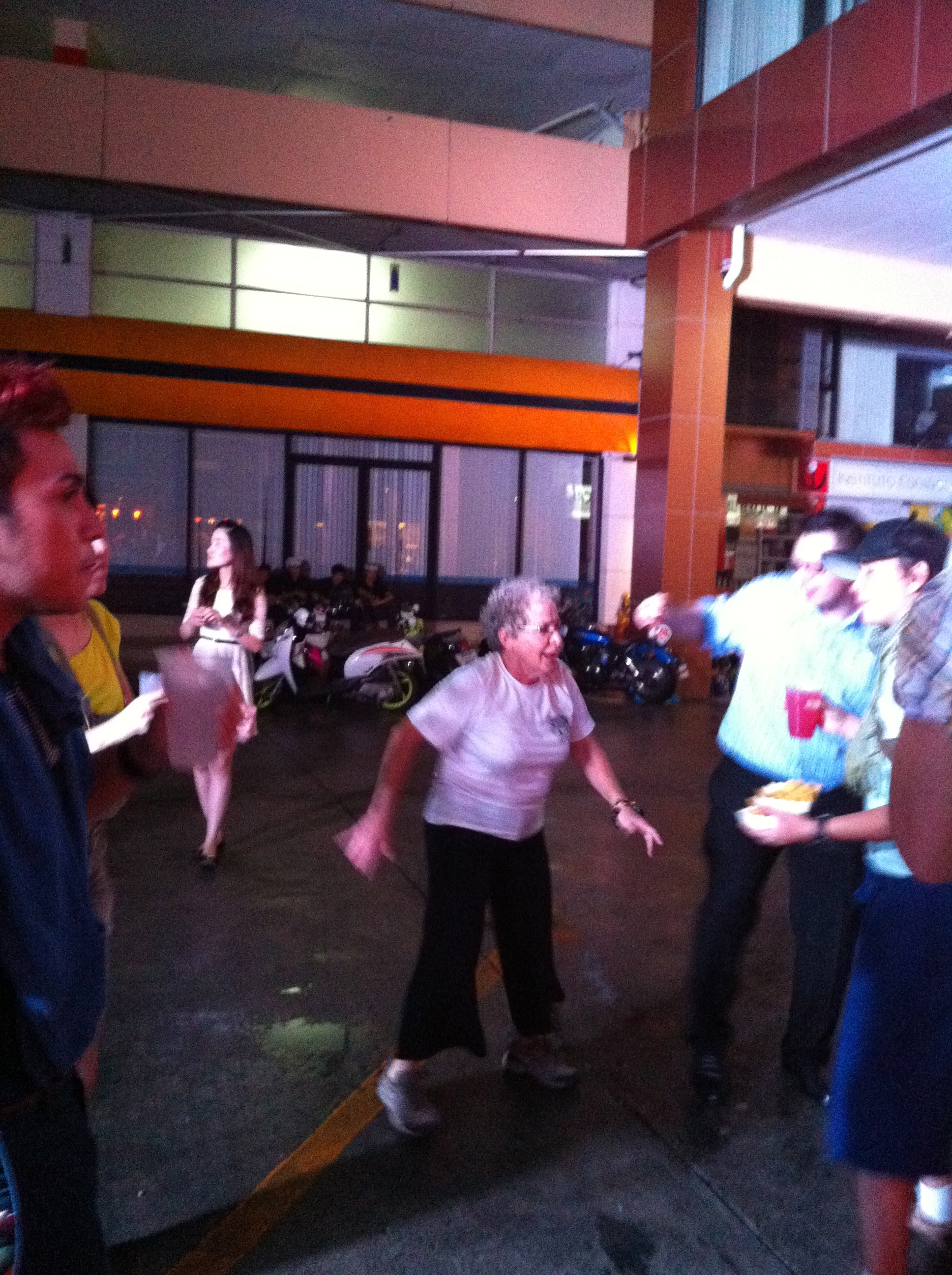 Volunteer dancer... She rocks the night!