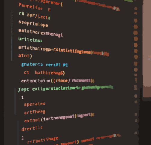 Close-up of a computer screen showing lines of code with syntax highlighting in various colors.