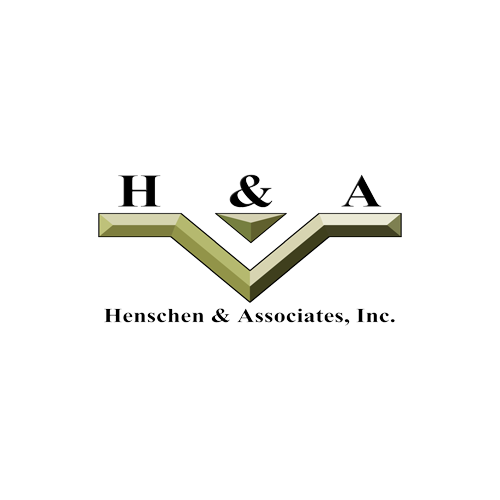 Logo for Henschen & Associates, Inc. with stylized trading chart symbols and company name.