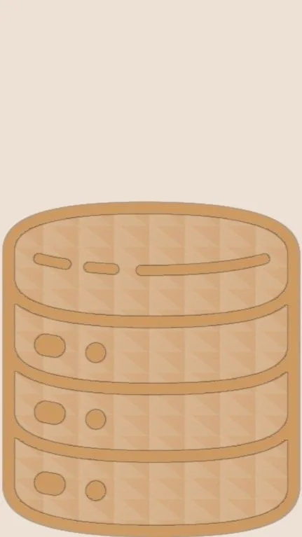 Illustration of a stack of four canned foods with a geometric pattern on the labels.