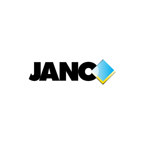 Janco logo with black text and a blue, yellow, and white geometric shape.