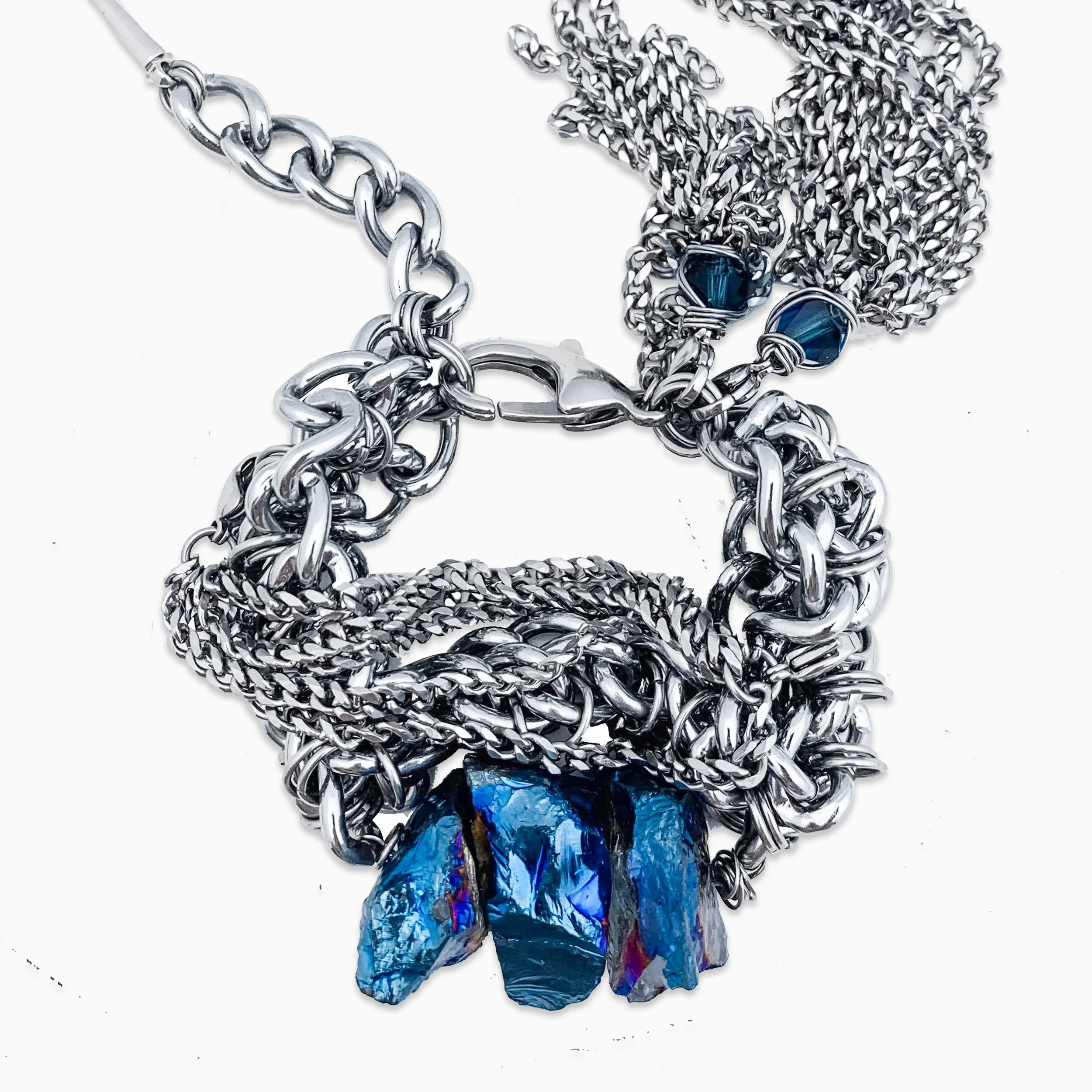 Luna Blue Quartz with Tassel Set