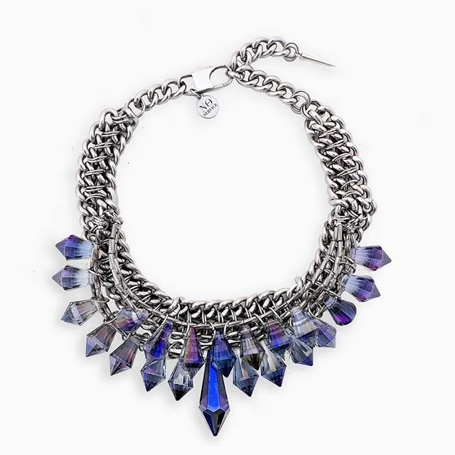 The purple crystal set that can clip onto Tatl, Navi Chains, and Racheletta necklaces⁠. Each set comes with a necklace extender for multiple lengths⁠⠀
⁠⠀
#crystaljewelry #jewelry #statmentnecklace #necklace #jewelryshop #designer #nycdesigner #handma