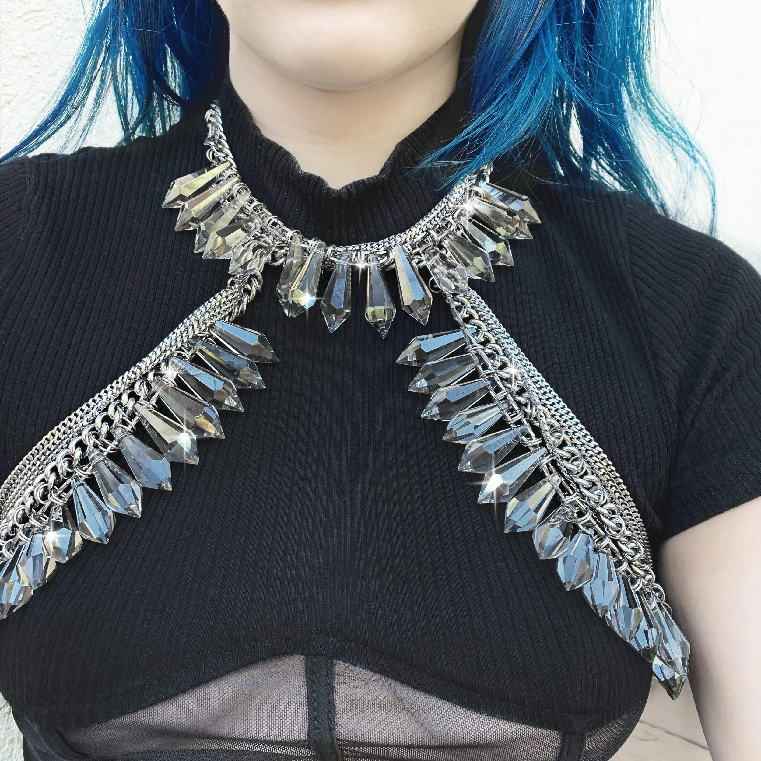 Grey Crystal Body Chain