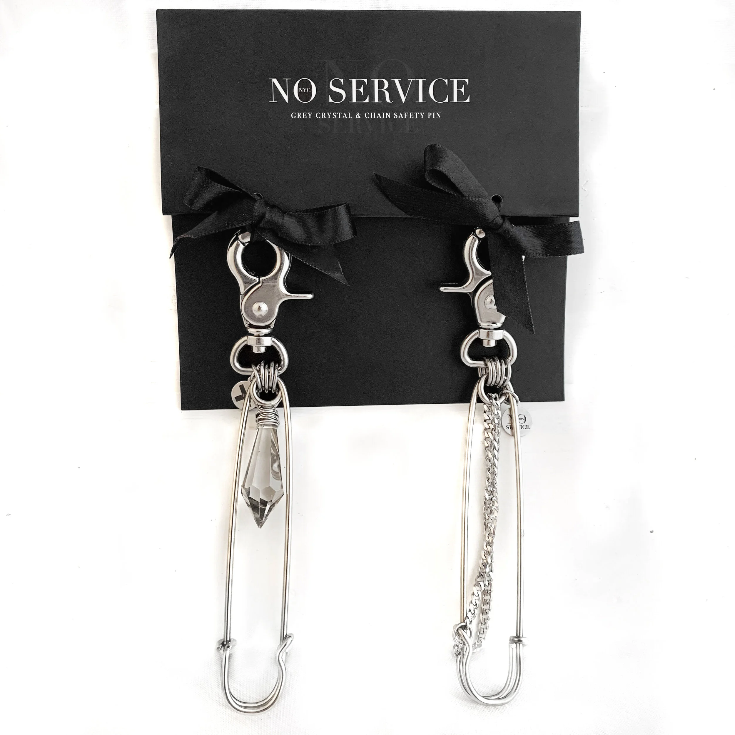 Grey Chain Crystal Belt Loop Clips