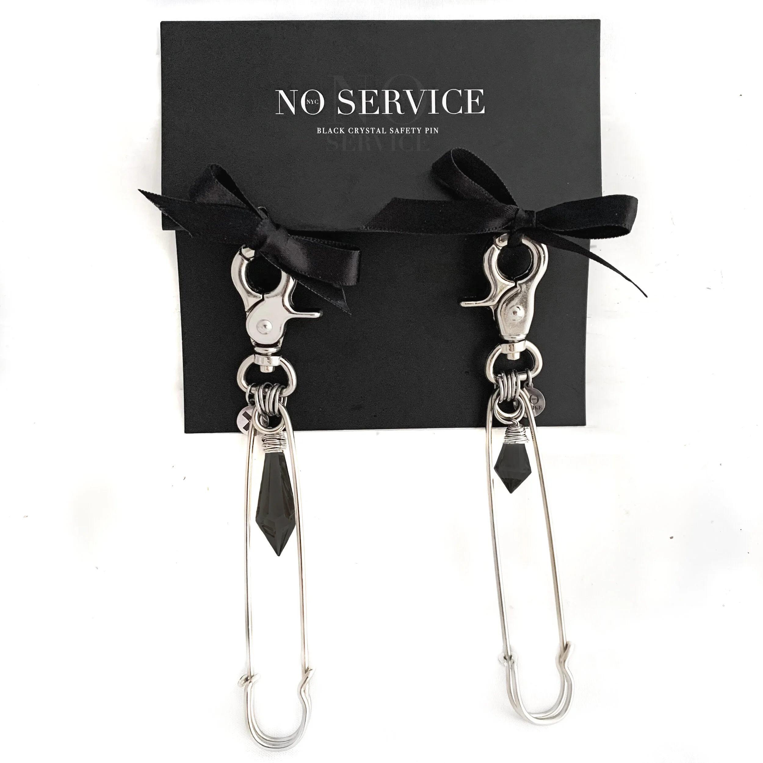 Two Black Crystal Belt Loop Clips