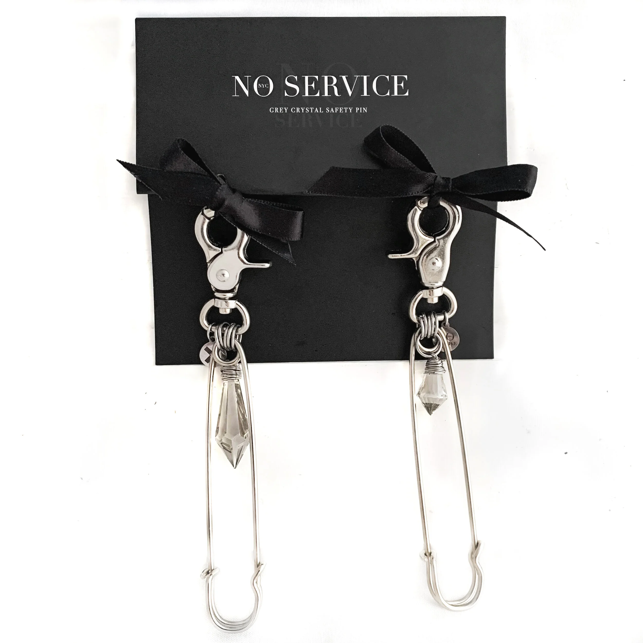 Two Grey Crystal Belt Loop Clips