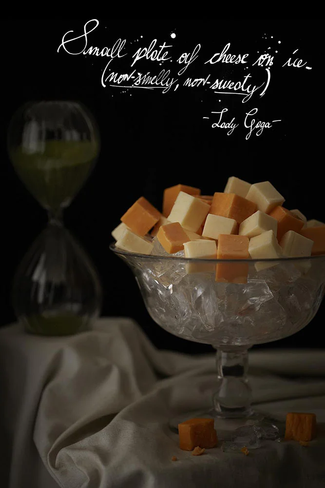 Lady Gaga - small plate of cheese (non-smelly, non-sweaty) on ice