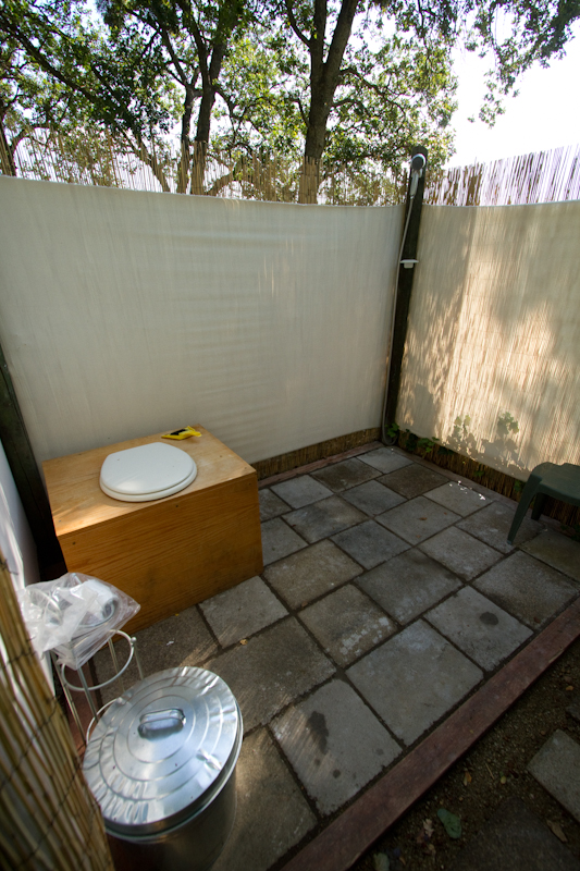 The "real" camping experience: the compost toilet and outdoor shower