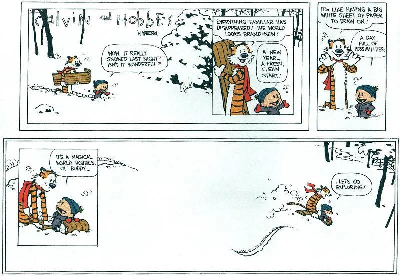 Calvin and Hobbes last strip