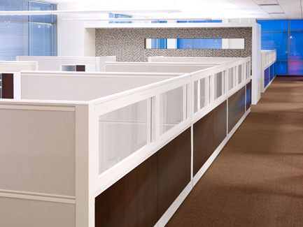    Open plan work area created from Xsite panels 