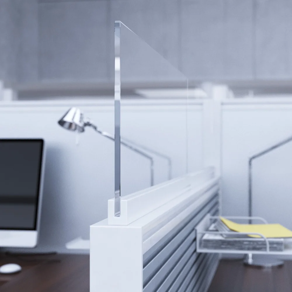 Frameless up-mount glass