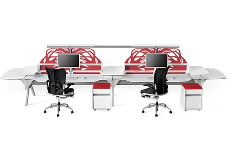 Hum. Minds at Work. workstation with See Me screens and Skye seating