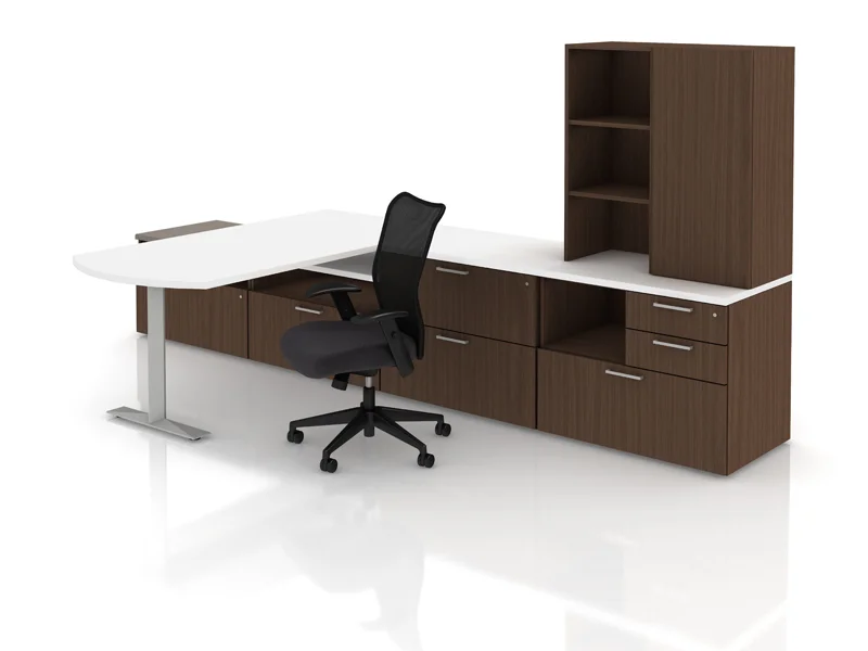 Priority worksurface and storage with Itsa seating