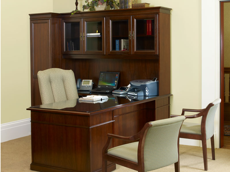    Private office with Senator desk and storage, Clairmont seating, and Beo guest seating 