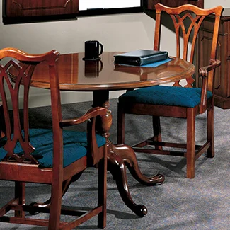 Independence Richland fluted Chippendale style chairs with Conferencing Solutions table