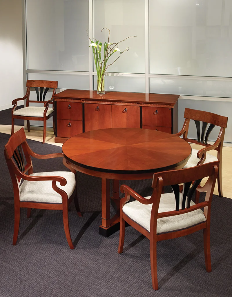 Innsbruck table and storage with Innsbruck and Osterley Park seating