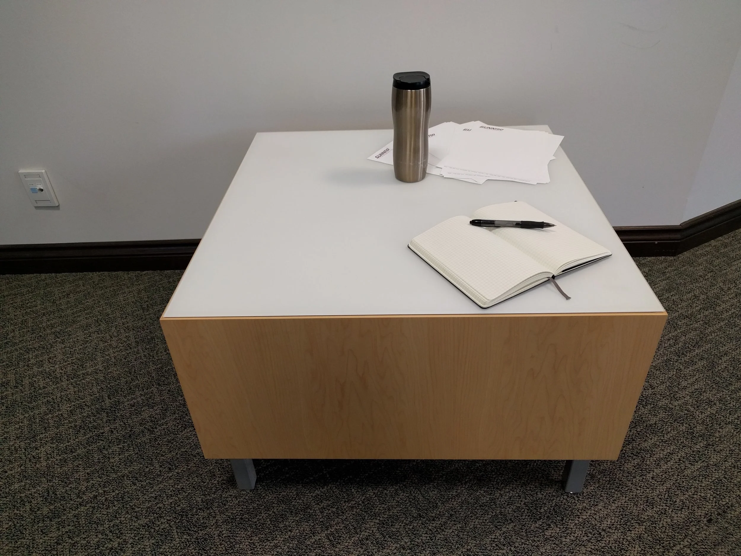 VILLA 30" Square occasional table with BACK PAINTED glass top, maple sides 