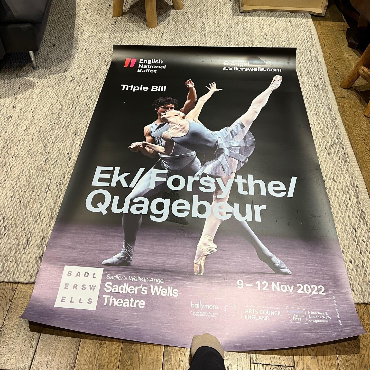 Thank you @sadlers_wells for saving me a giant poster&hellip;.it currently doesn&rsquo;t fit in my tiny flat but one day it will&hellip;

To have been along side Ek and Forsythe in a programme was unreal. As a little girl I would have never believed 