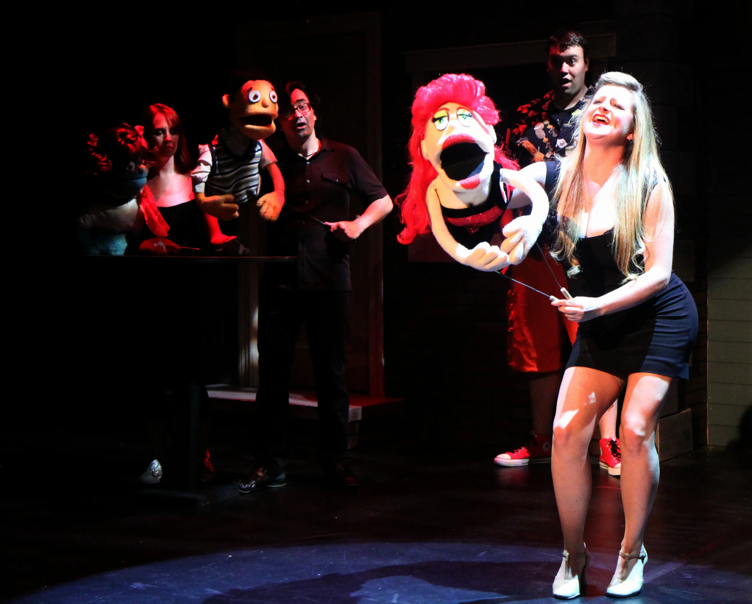As Lucy T. Slut in 4th Wall Theatre's Avenue Q. Photo by Howard Fischer.