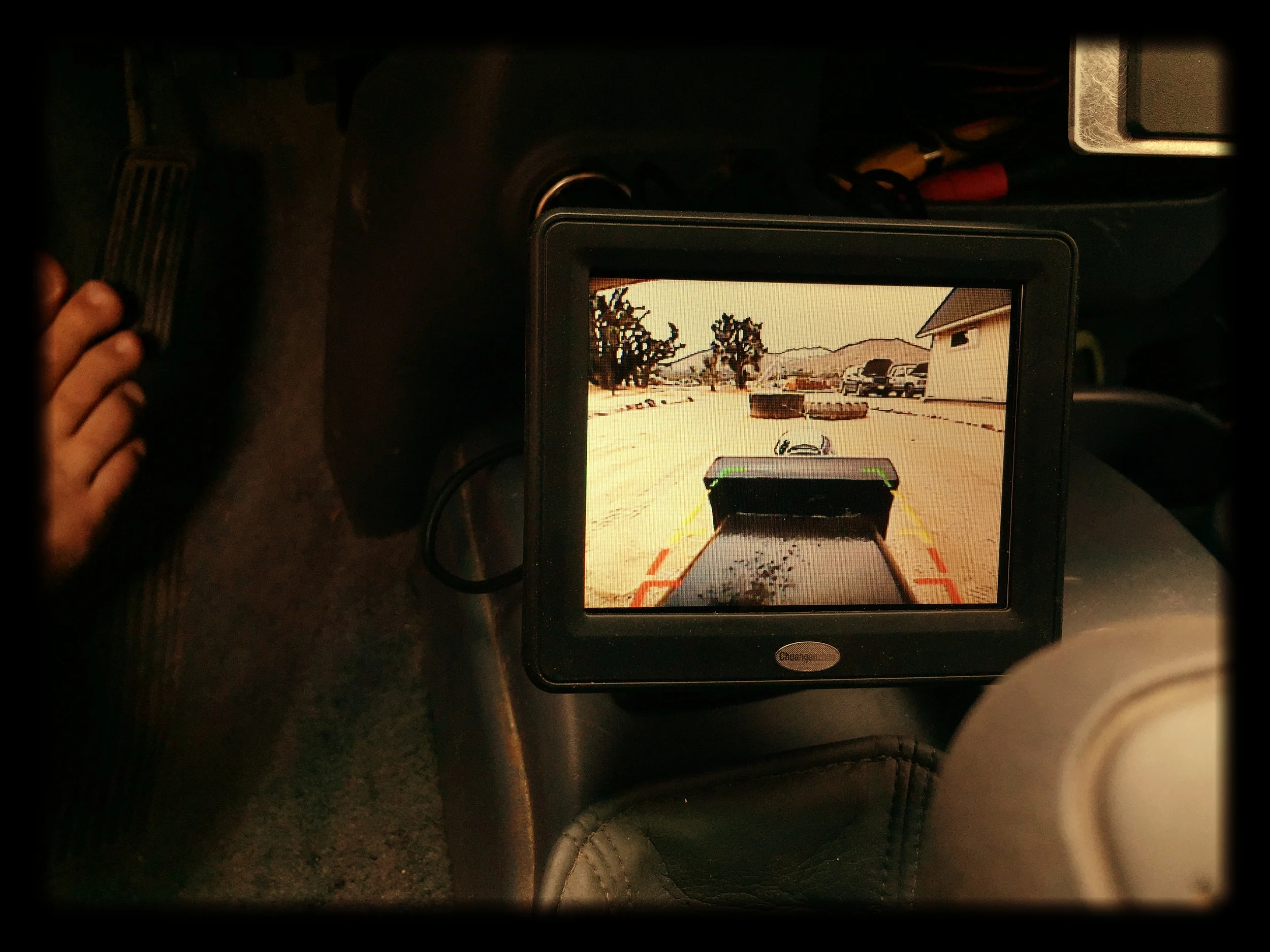 Dragging roads with tractor tires in a lightning storm; what passes for entertainment out in the Mojave.