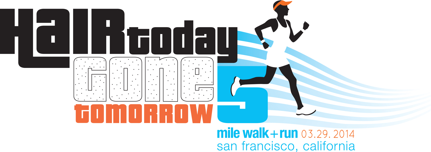 HAIR TODAY GONE TOMORROW LOGO | 5 mile walk/run, San Francisco, ca., benefitting the National Alopecia Society, honoring Michelle Devencenzi Rhein