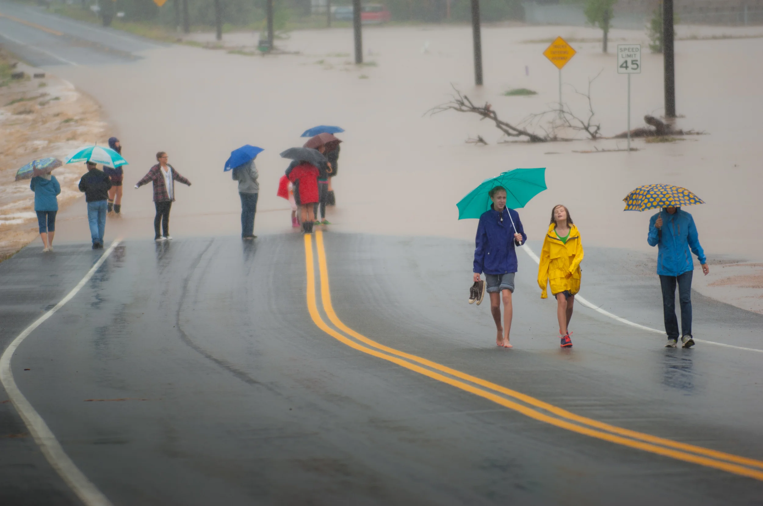 75th just south of Jay Road in Boulder during the flood became a significant waterway. Not sure what was more interesting - watching the water or peoples' reactions to the volume of water.