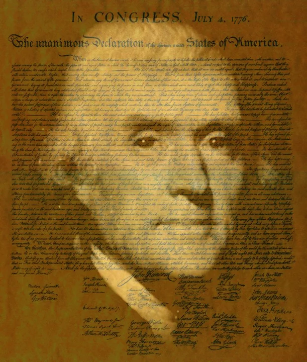 Pres. Thomas Jefferson 12" x 15" Unframed Photo of Painting on Declaration of Independence Giclee Only $75 to $95 PLACE ORDER