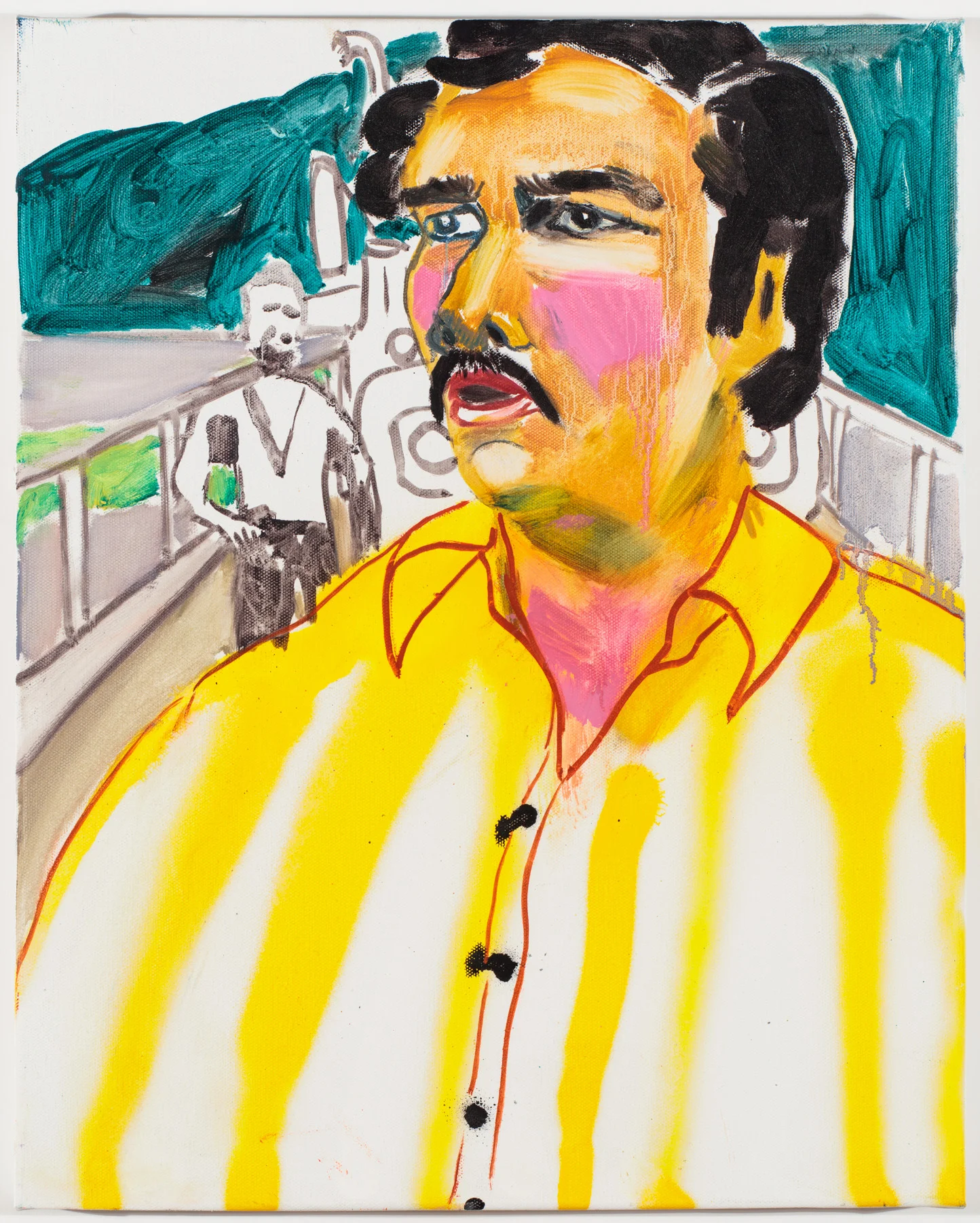 'Pablo, Spray Paint and Oil on Canvas, 20 X 16" , 2017