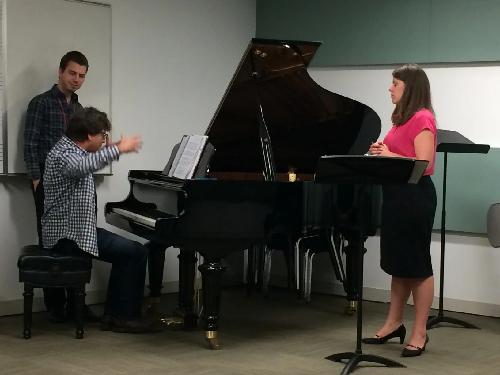 Kristina Bachrach and Michael Stewart rehearsing Lullaby from Brim a Brew