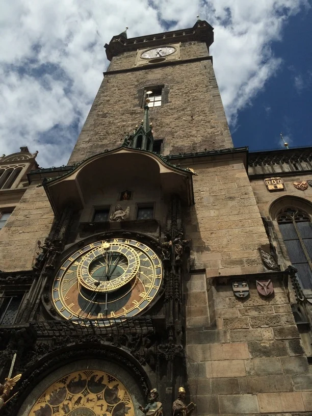 The famous Astronomical Clock in the Prague town square
