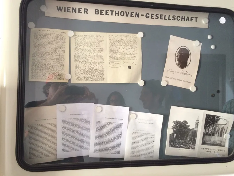 The Heiligenstadt Testament, displayed like a school announcement board-- strange