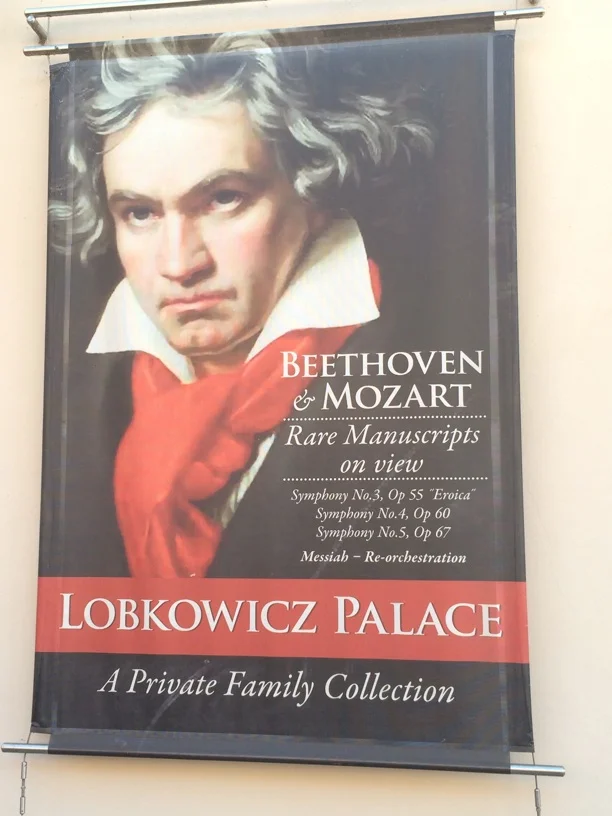 poster in front of Lobkowicz Palace