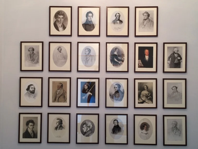 Hallway portraits of Mendelssohn's teachers and friends