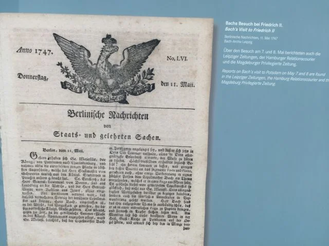 Leipzig newspaper comments on Bach's visit to King Frederick II at Potsdam.