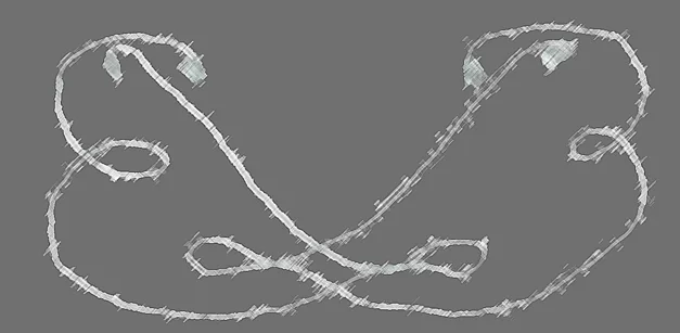 Entwined 'B's—symmetrical. When combined with the other letters entwined...