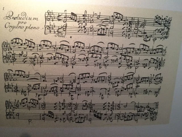 This was thrilling to see—a beautifully engraved copy of the great St. Anne Prelude and Fugue for Organ in E flat major by J.S. Bach (one of the few pieces published in Bach's time). I know of no music more powerful. The Prelude and Fugue are bookend pieces for Bach's Clavier-Übung III, essentially his summation of the organ.