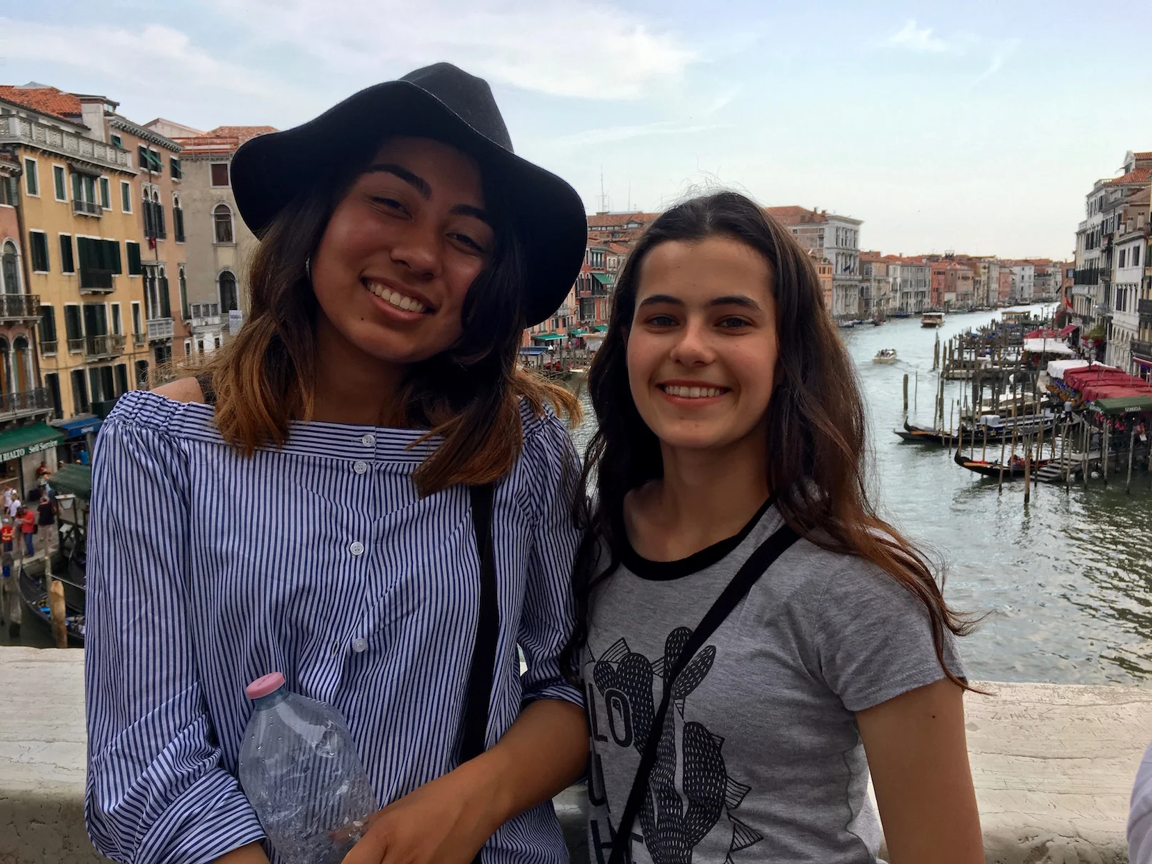 Two of our advanced violinists enjoying the Venetian canals.