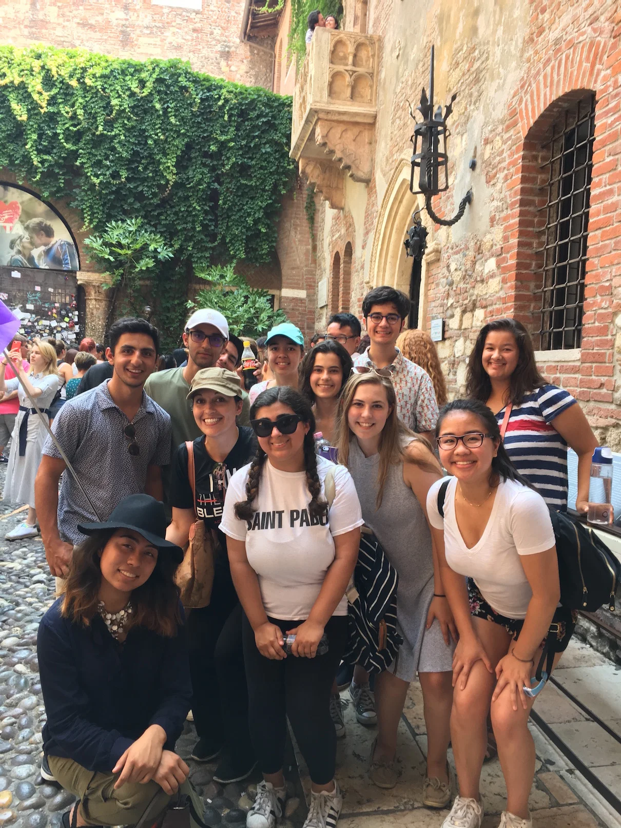 One of the groups outside Venice's Jewish ghetto, one of the oldest in the world.