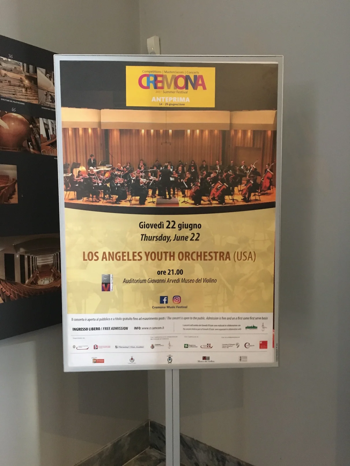 Poster for our Cremona concert