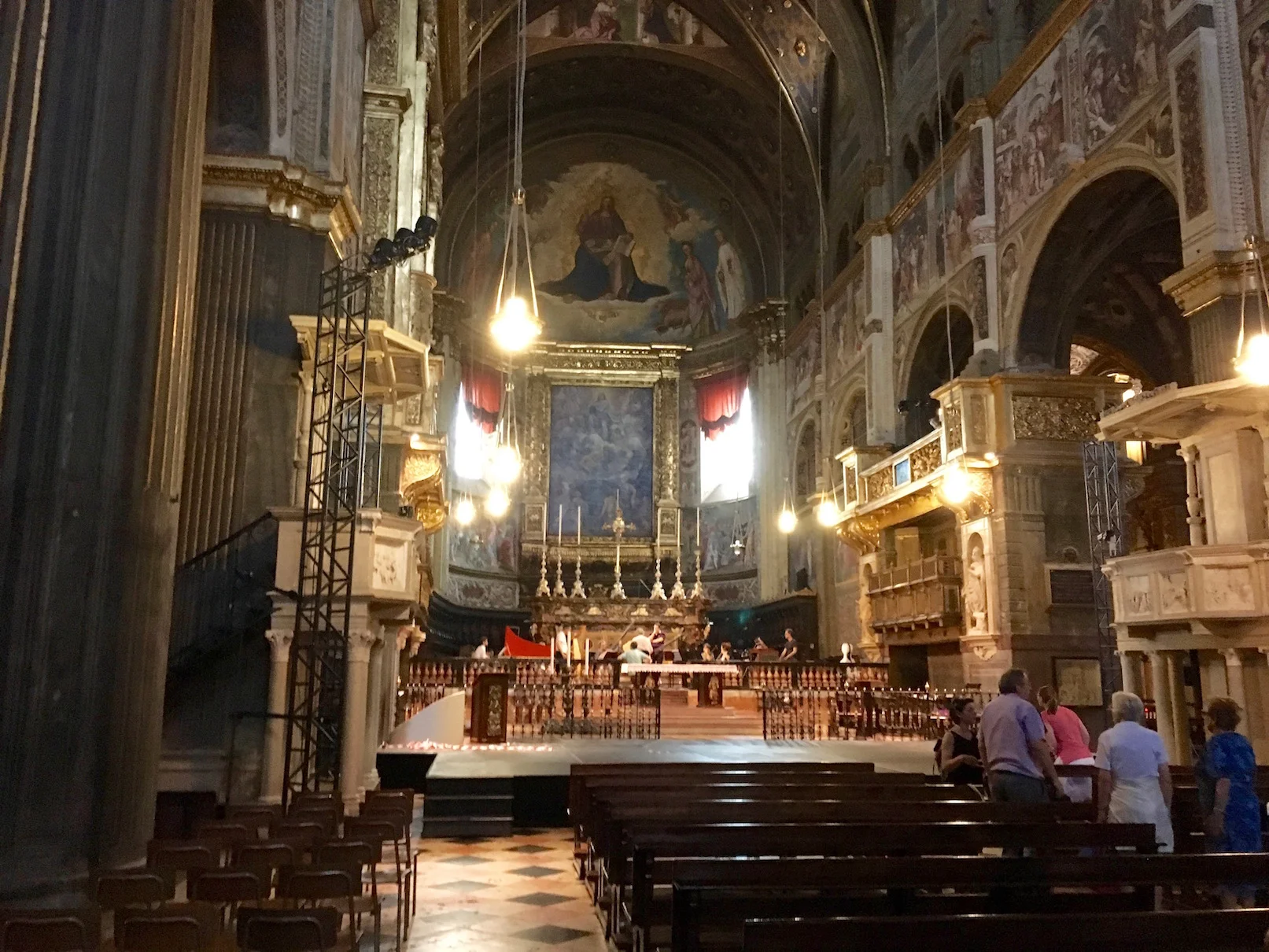 A magical moment in the Cremona cathedral where we heard a rehearsal of Monteverdi's music taking place.