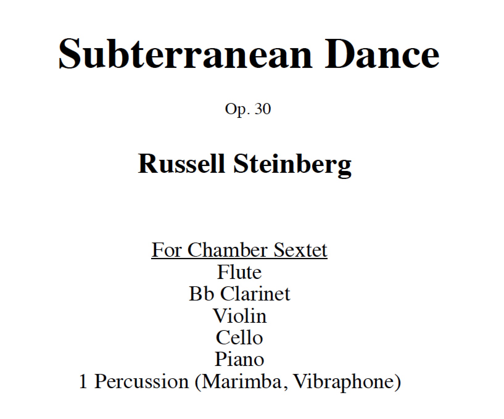 Sad Song on the World's Smallest Orchestra Sheet music for Contrabass,  Violin, Viola, Cello (String Orchestra)