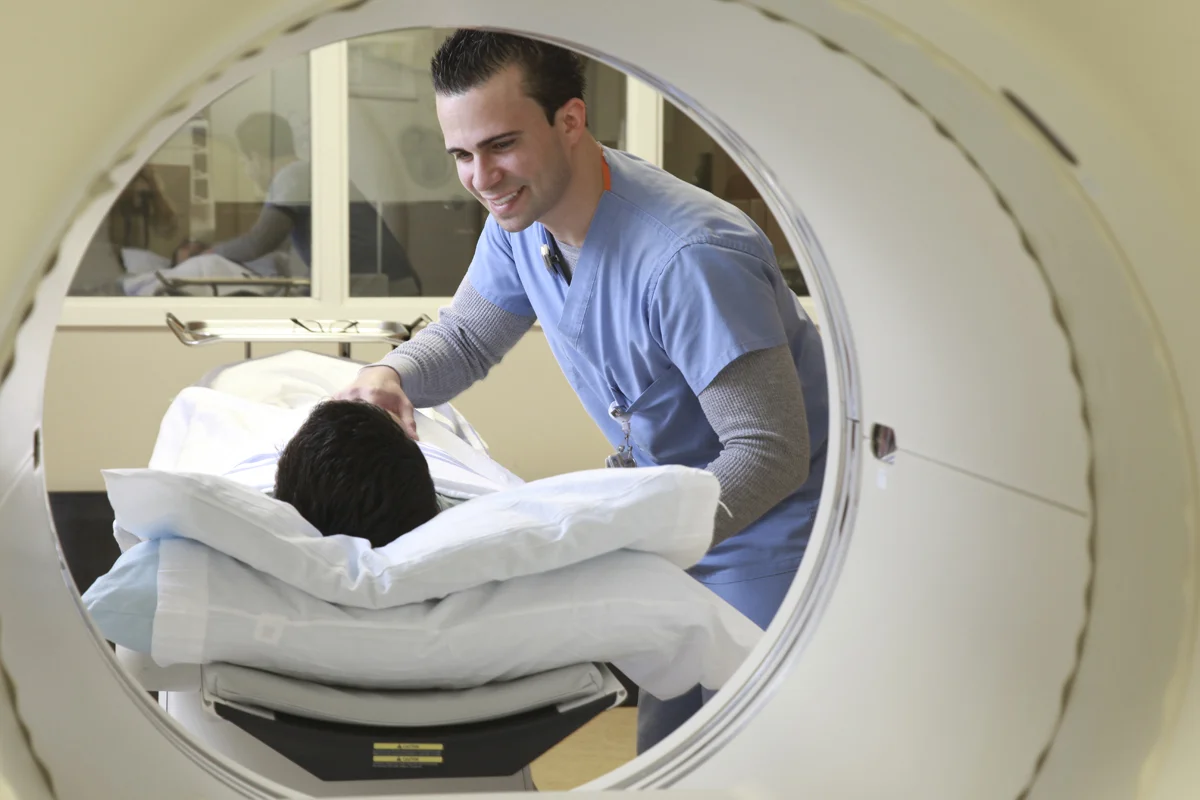 Photo of patient in MRI