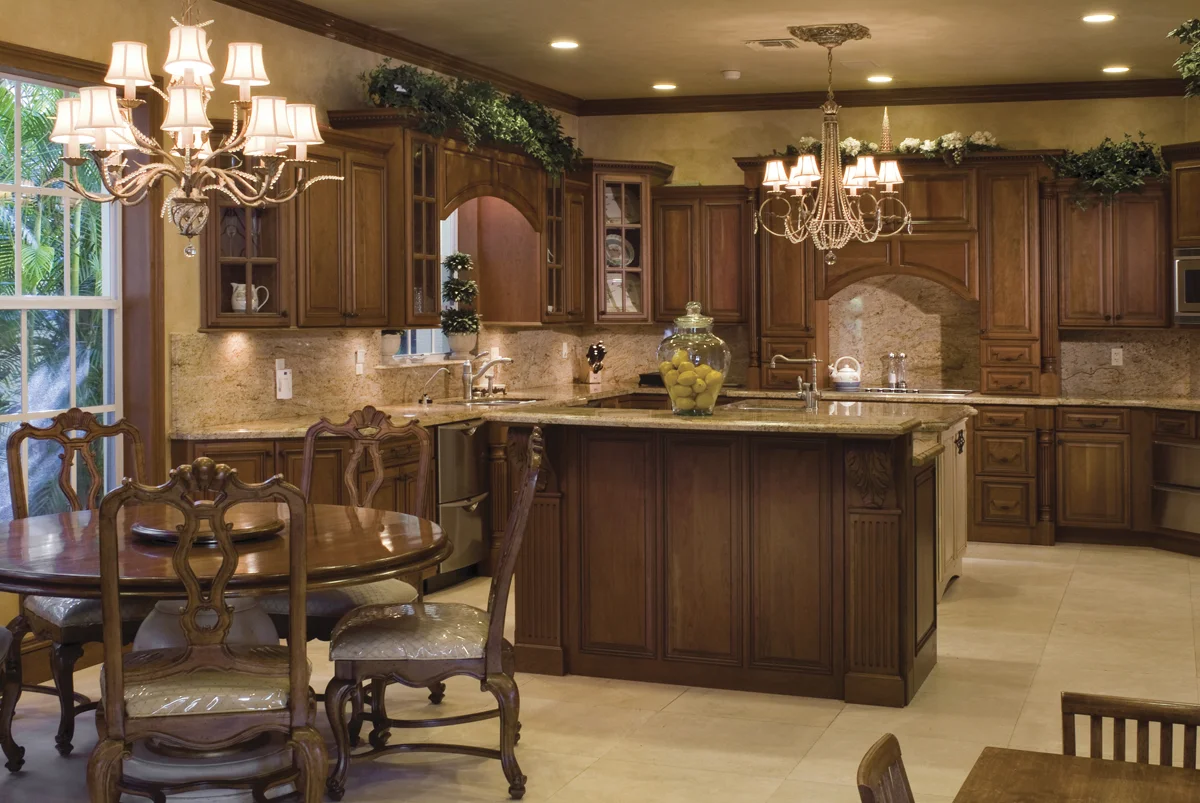 Dark wood kitchen