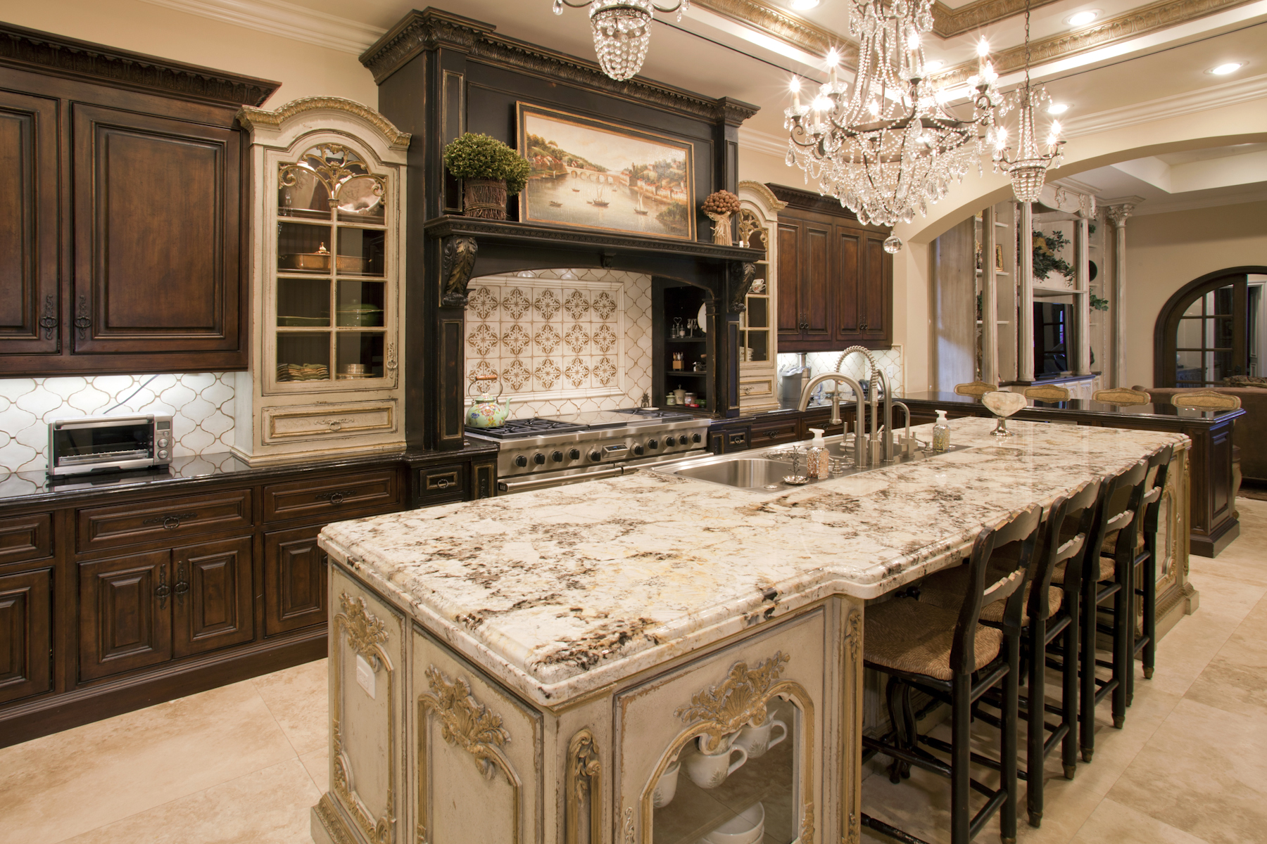 Old world craftsmanship throughout this kitchen