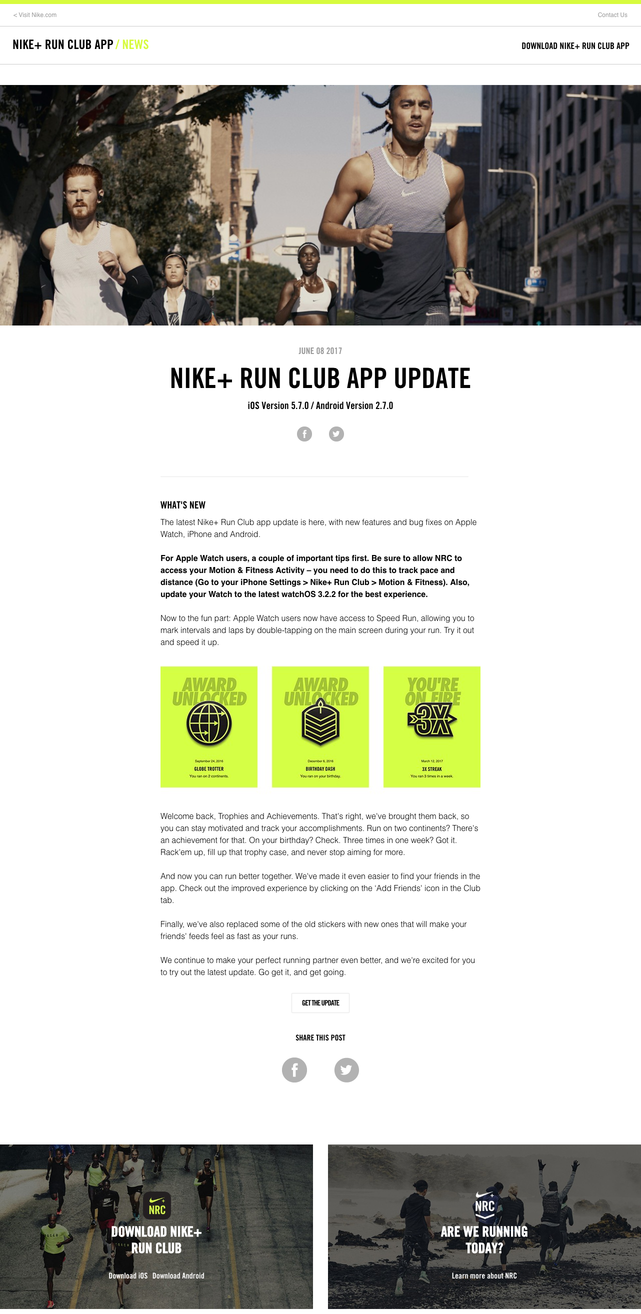 nike run club awards